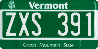 VT license plate ZXS391