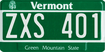 VT license plate ZXS401
