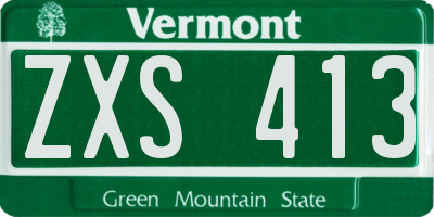 VT license plate ZXS413