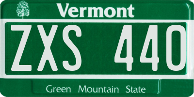 VT license plate ZXS440