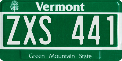 VT license plate ZXS441