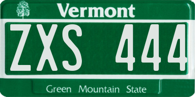VT license plate ZXS444