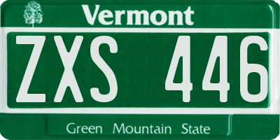 VT license plate ZXS446