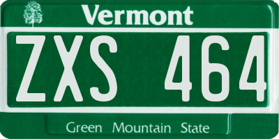 VT license plate ZXS464