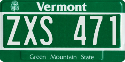 VT license plate ZXS471