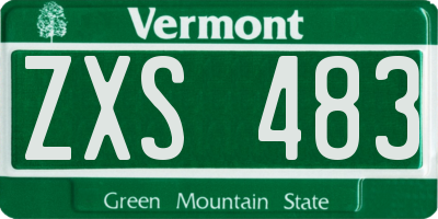VT license plate ZXS483