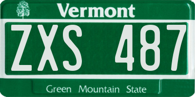 VT license plate ZXS487