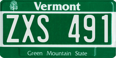 VT license plate ZXS491