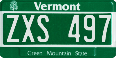 VT license plate ZXS497