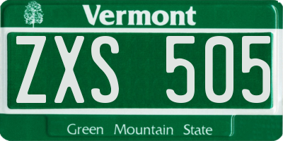 VT license plate ZXS505