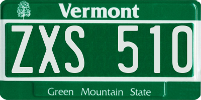 VT license plate ZXS510