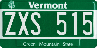 VT license plate ZXS515