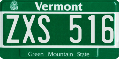 VT license plate ZXS516