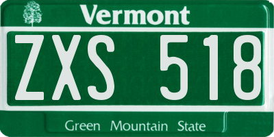 VT license plate ZXS518
