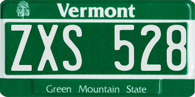 VT license plate ZXS528