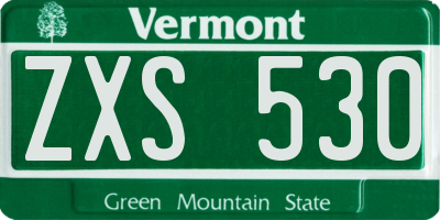 VT license plate ZXS530