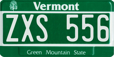 VT license plate ZXS556