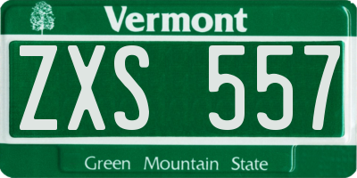 VT license plate ZXS557