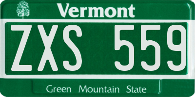 VT license plate ZXS559
