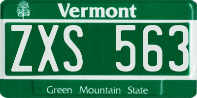 VT license plate ZXS563