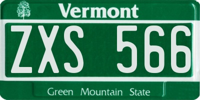 VT license plate ZXS566