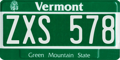 VT license plate ZXS578