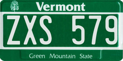 VT license plate ZXS579