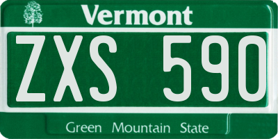 VT license plate ZXS590