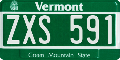 VT license plate ZXS591