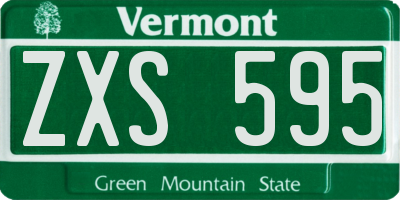 VT license plate ZXS595