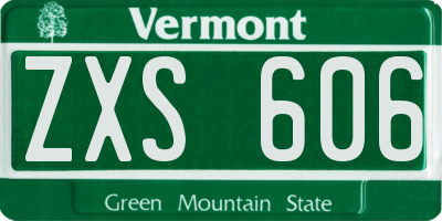 VT license plate ZXS606