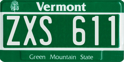 VT license plate ZXS611