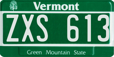VT license plate ZXS613