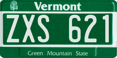 VT license plate ZXS621