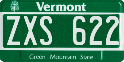 VT license plate ZXS622