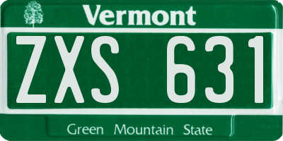 VT license plate ZXS631