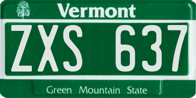 VT license plate ZXS637