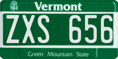 VT license plate ZXS656