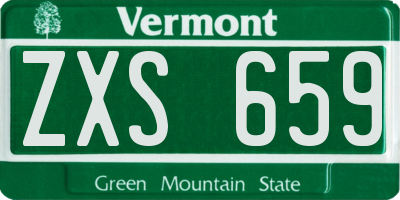 VT license plate ZXS659