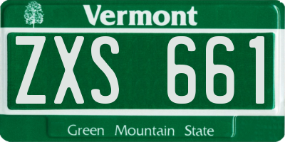 VT license plate ZXS661