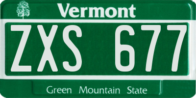 VT license plate ZXS677