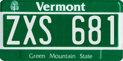 VT license plate ZXS681