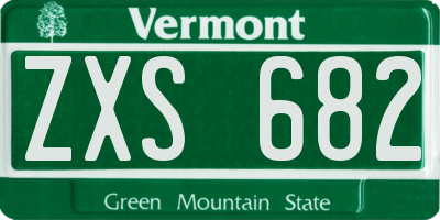 VT license plate ZXS682