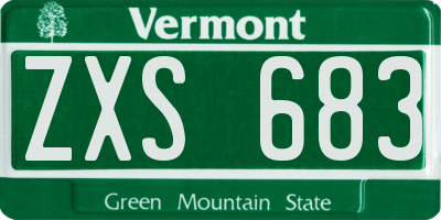 VT license plate ZXS683