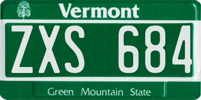VT license plate ZXS684
