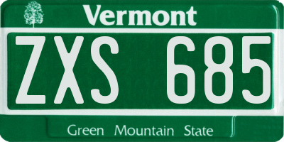 VT license plate ZXS685