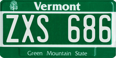 VT license plate ZXS686