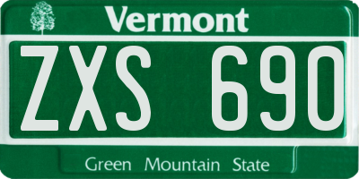 VT license plate ZXS690