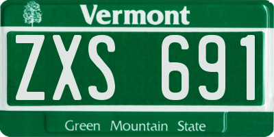 VT license plate ZXS691