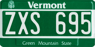 VT license plate ZXS695